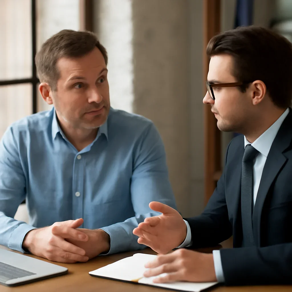 Business owner planning the next step for commercial mortgage broker vs bank